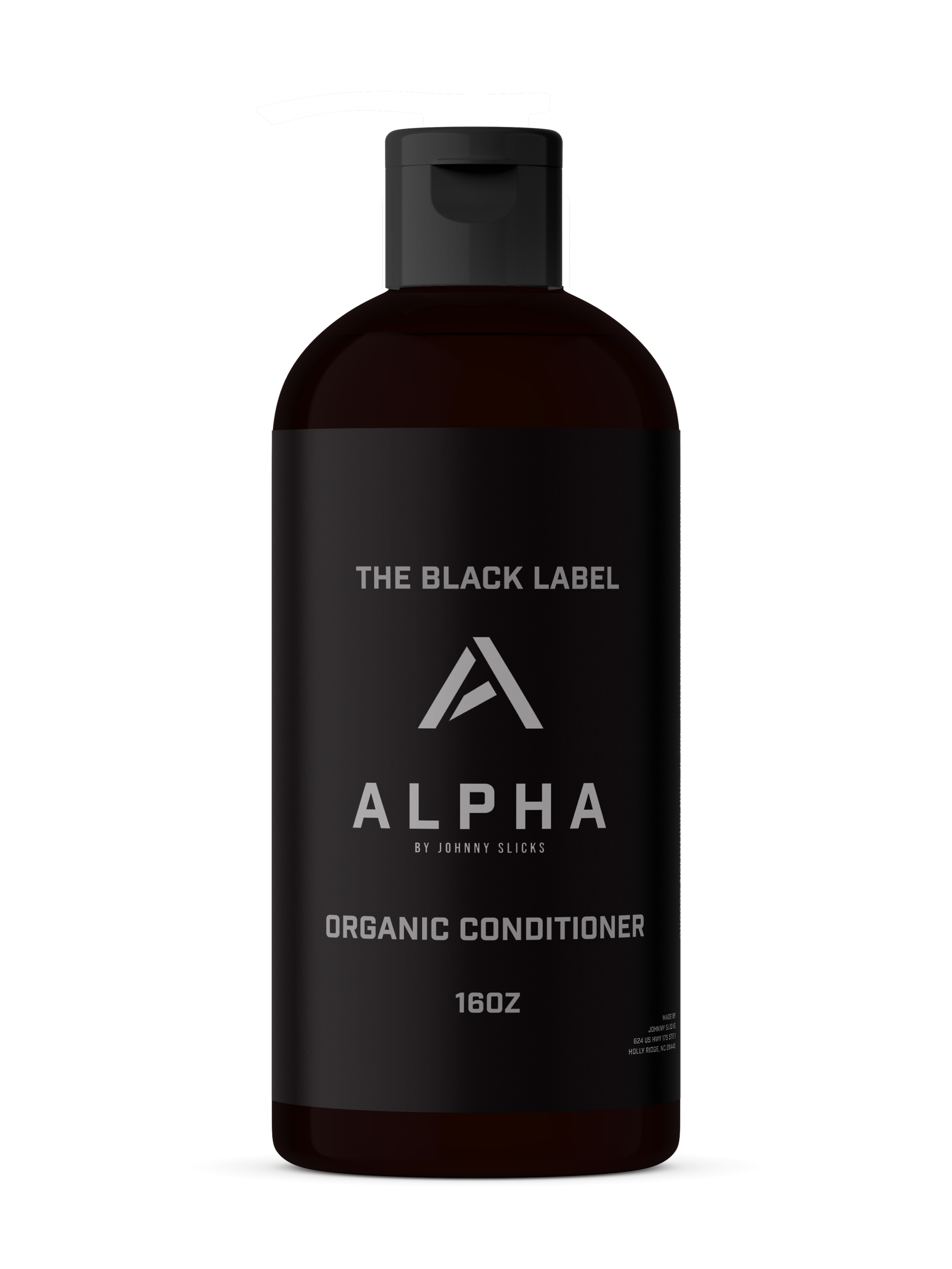 Bottle of The Black Label Alpha Organic Conditioner 16oz for men