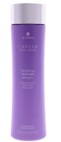 Bottle of Alterna Caviar Anti-Aging Multiplying Volume Shampoo for hair fullness