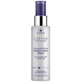 A bottle of Alterna Caviar Professional Styling Perfect Iron Spray 4.2 oz for heat protection.