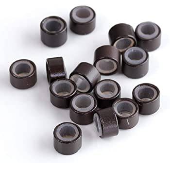 Aluminum Silicone Micro Rings for Hair Extensions - Black & Clear
