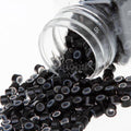 Aluminum Silicone Micro Rings for Hair Extensions - Black & Clear