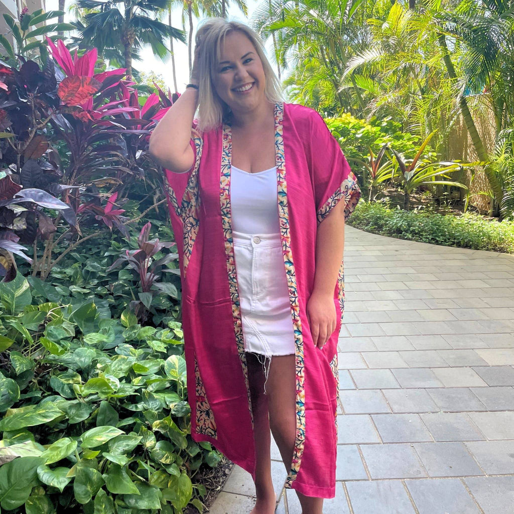 Amara Long Sari Duster Lightweight Layering Piece