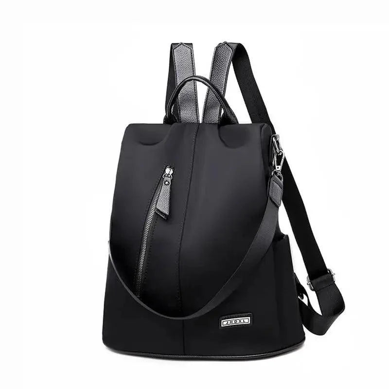 Large capacity waterproof black anti-theft laptop backpack