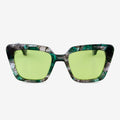 Amelia Oversized Cat-Eye Sunglasses with Wood and Acetate Frame