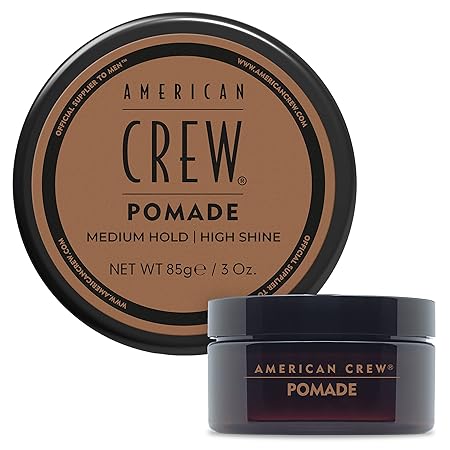 A 3oz container of American Crew Pomade for men's hair styling.