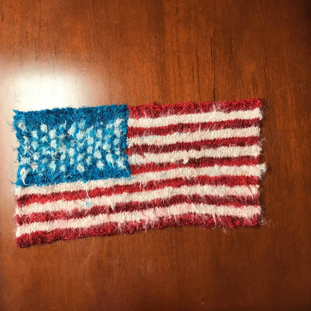 American Flag Knitting Pattern - Patriotic DIY Wall Art Decor