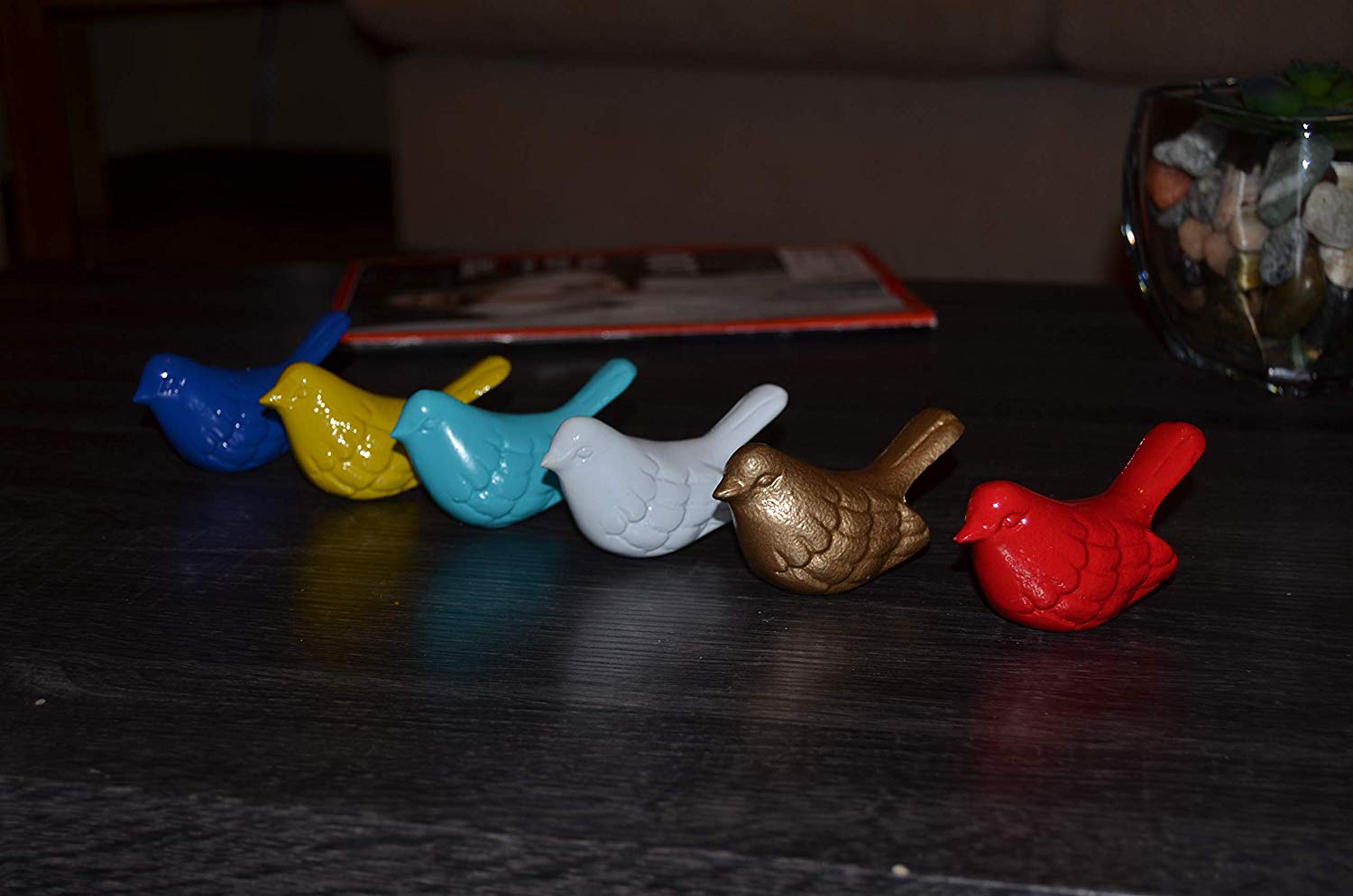 Vibhsa Bird Figurines Symbols of Health & Happiness (Blue, Red & White)