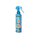 Amika Hydro Rush Intense Moisture Leave-In Conditioner bottle with vibrant blue, pink, and orange psychedelic pattern.