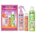 Amika Ready, Set, Style set containing two full-size styling sprays and one travel-size dry shampoo