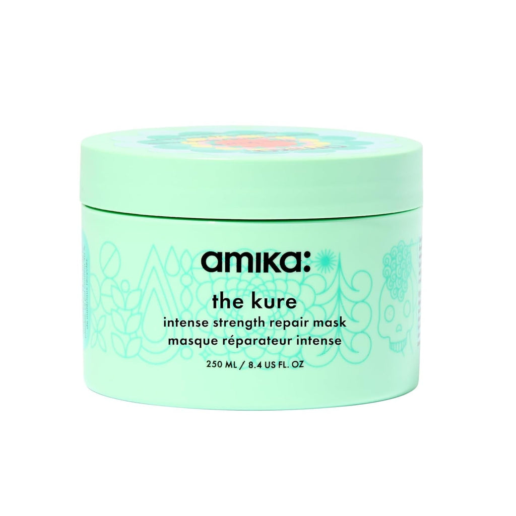 Amika The Kure Intense Bond Repair Mask jar for damaged hair repair