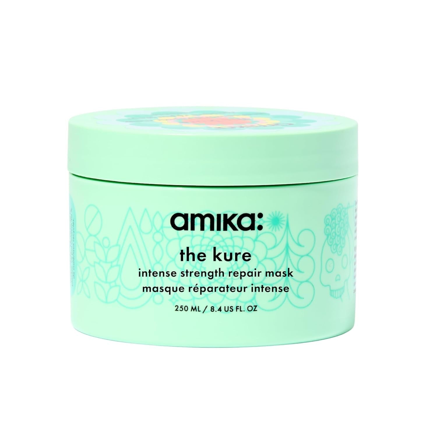 Amika The Kure Intense Bond Repair Mask jar for damaged hair repair