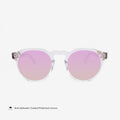 Anna Maria round sunglasses with keyhole bridge and wood accents
