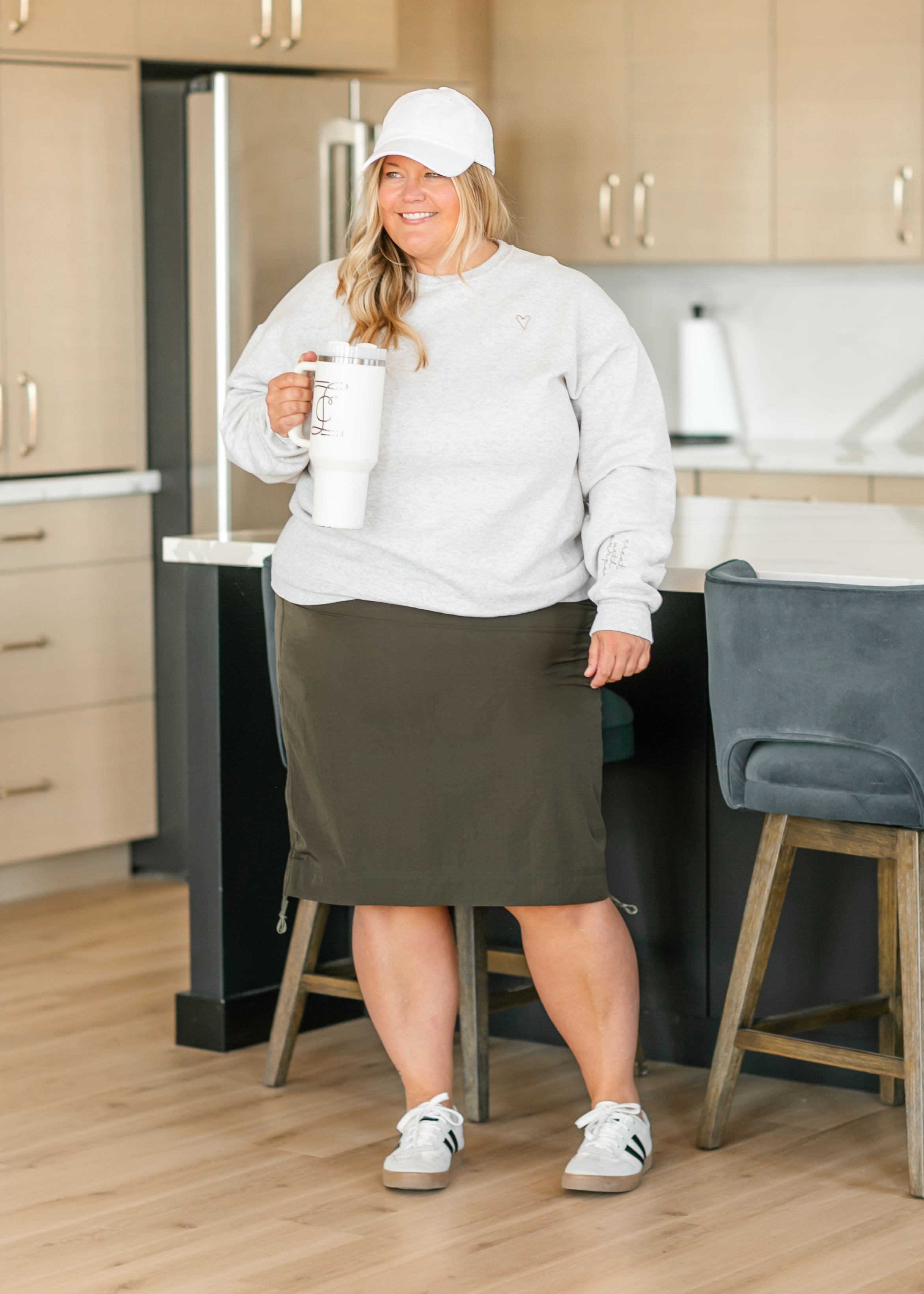 Andie Olive Hiking Midi Skirt | Quick-Dry Athletic