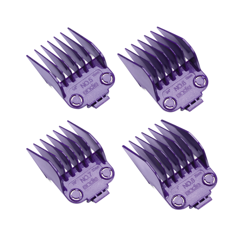 Andis Master Dual Magnet Large Comb Set 4-pack featuring sizes 5 through 8.