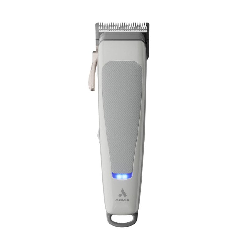 Andis ReVite Clipper in grey with a slim, ergonomic, non-slip textured handle.