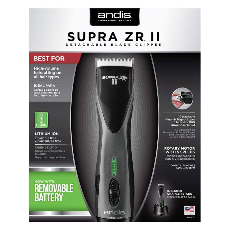 Supra ZR II Cordless Detachable Blade Clipper