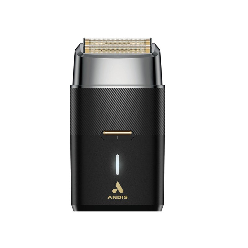 Andis ProFoil Plus II Shaver in a professional barber setting with premium stand