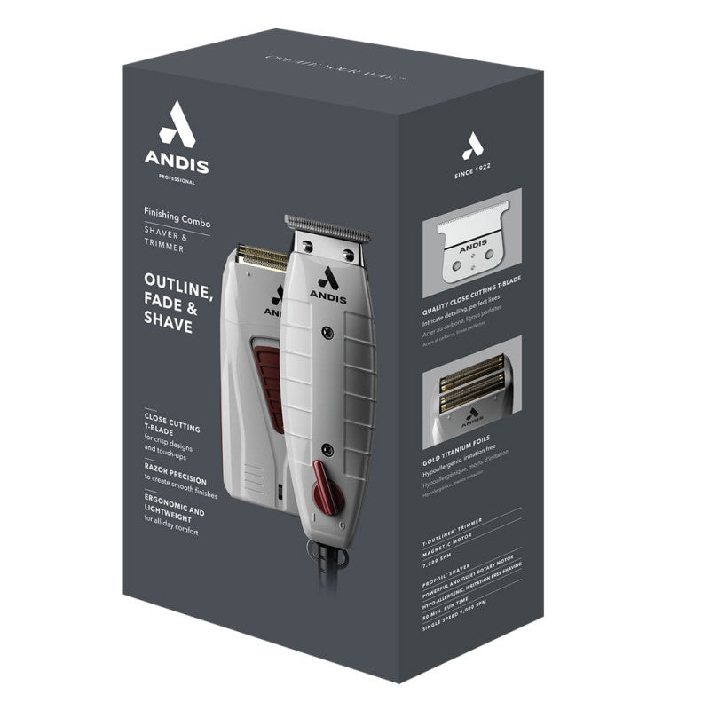 Professional Finishing Combo Trimmer and Shaver - Grey and Maroon