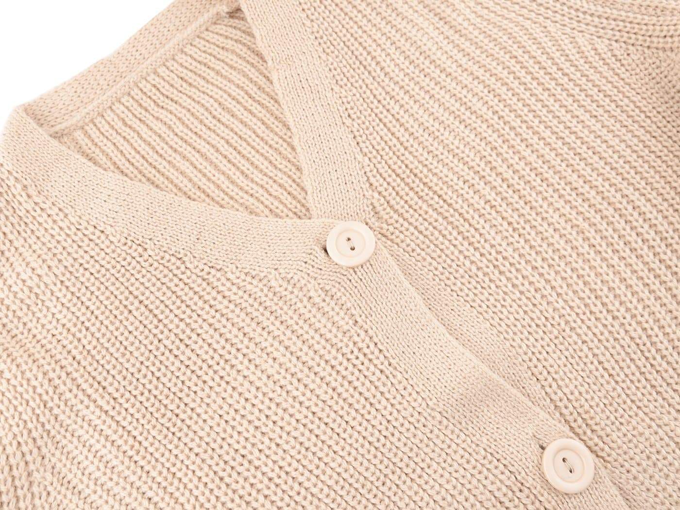 Women Lantern Sleeve Cardigan Button Down Open Front Knit Sweater Coat