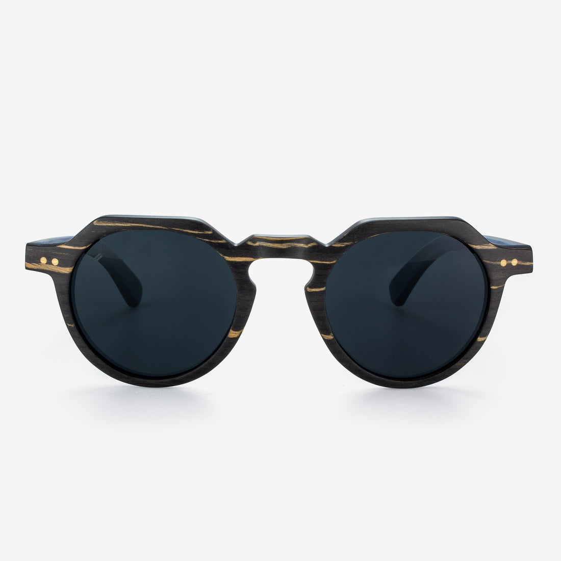 Anna Maria Round Sunglasses in Wood and Carbon Fiber