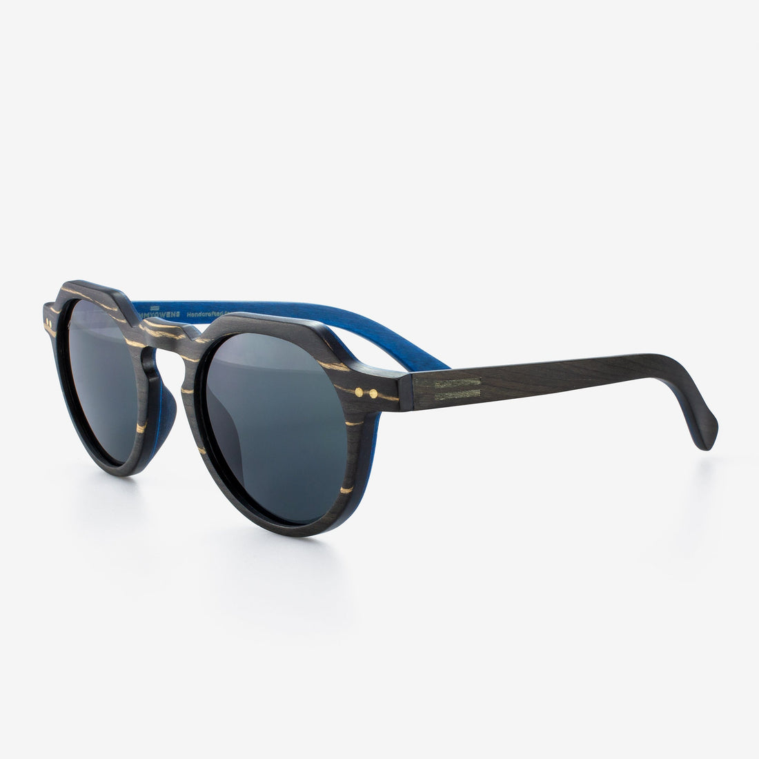 Anna Maria Round Sunglasses in Wood and Carbon Fiber