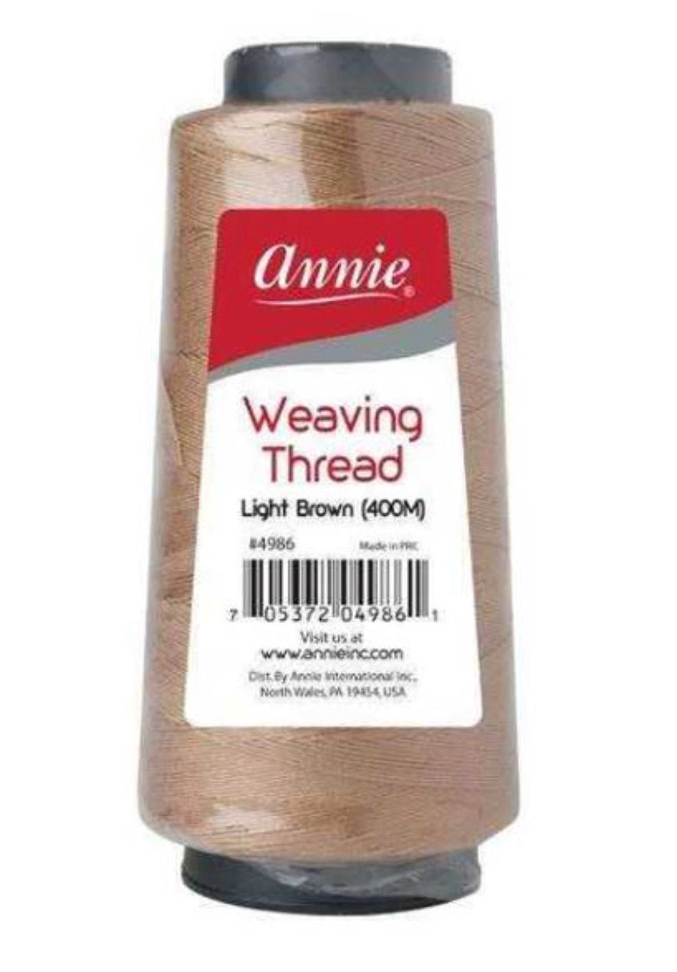 Spool of Annie Weaving Thread in Light Brown, 400m length for hair extensions
