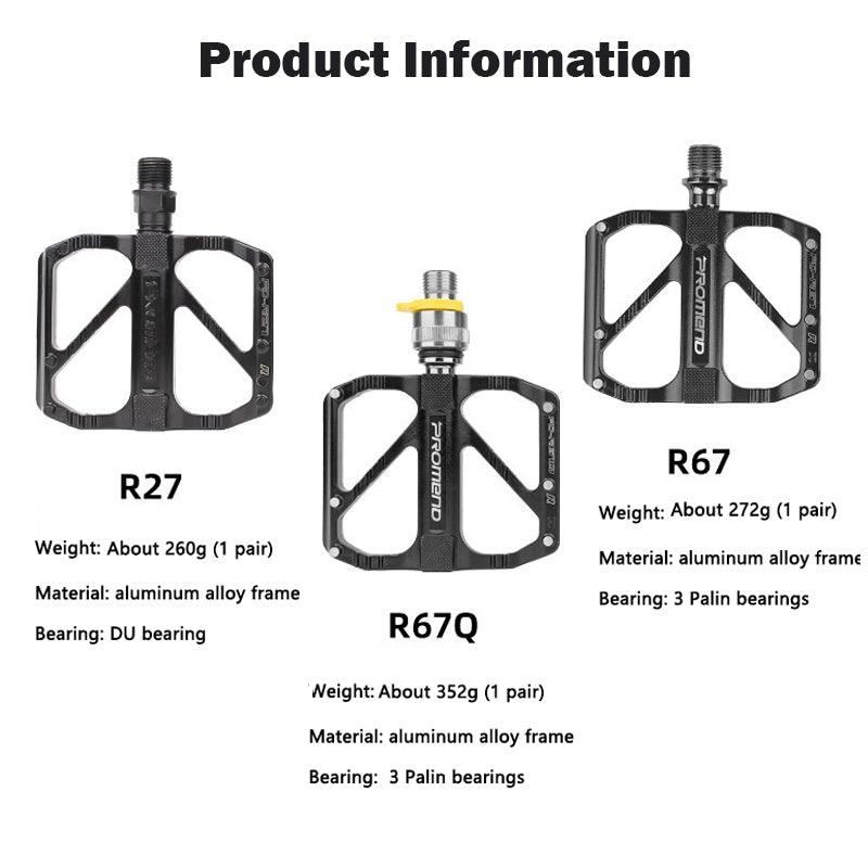 Ultralight Quick Release Mountain Bike Flat Pedals 3 Bearings