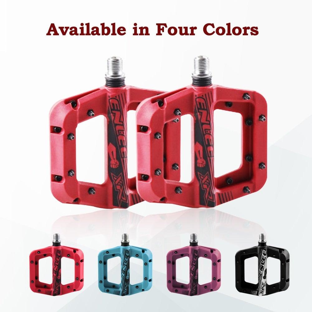 Stevvex anti-skid nylon fiber mountain bike pedals with reflectors