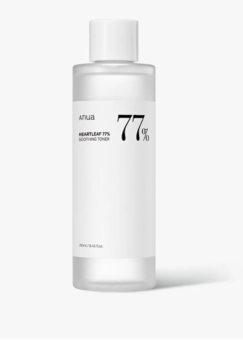 Anua Heartleaf 77% Soothing Toner bottle for sensitive skin care