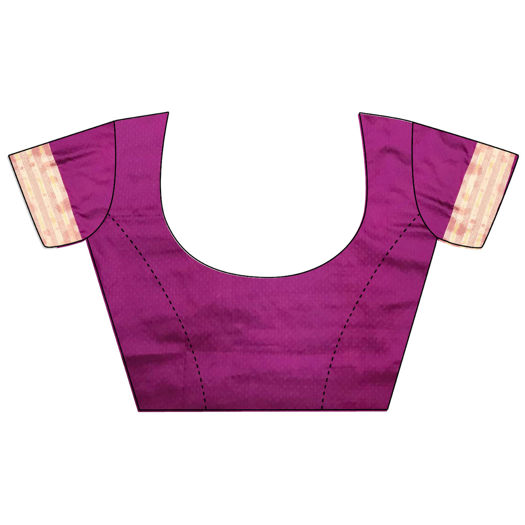 Maroon Jacquard Butti Soft Lichi Silk Paithani Saree