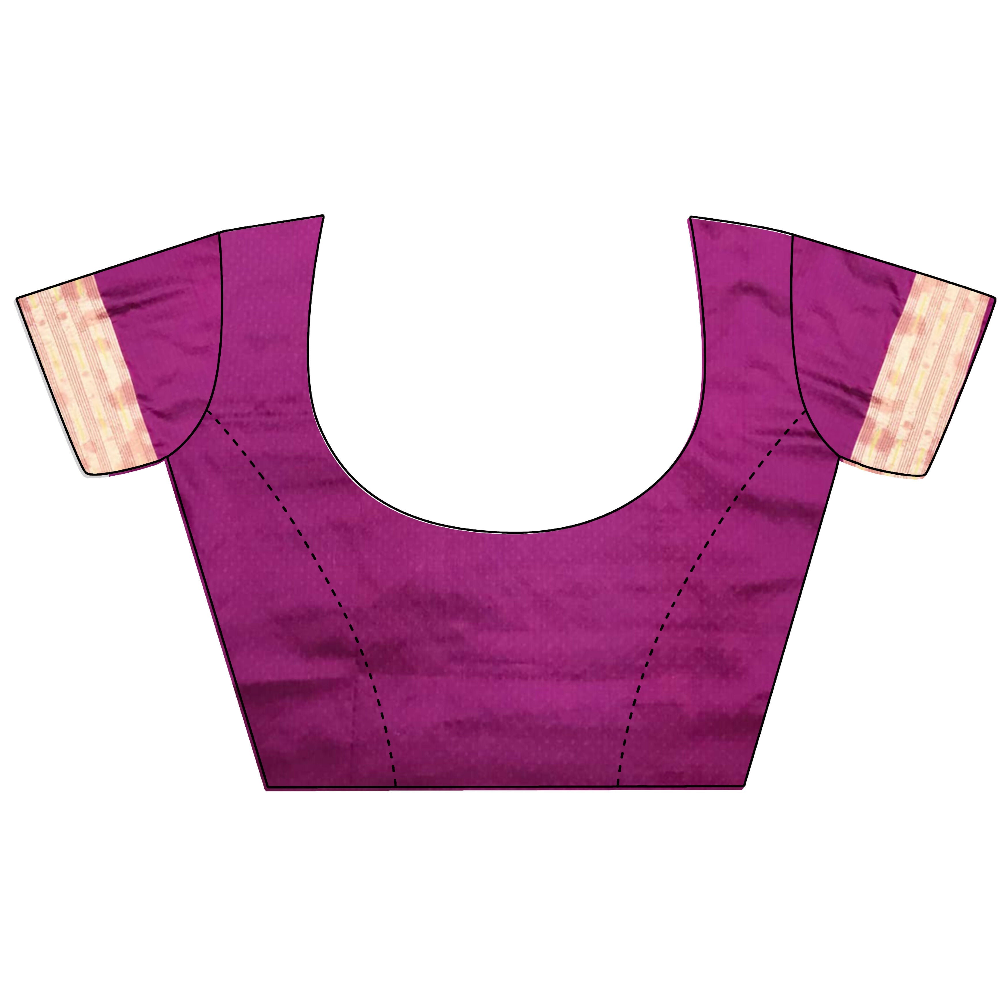 Maroon Jacquard Butti Soft Lichi Silk Paithani Saree
