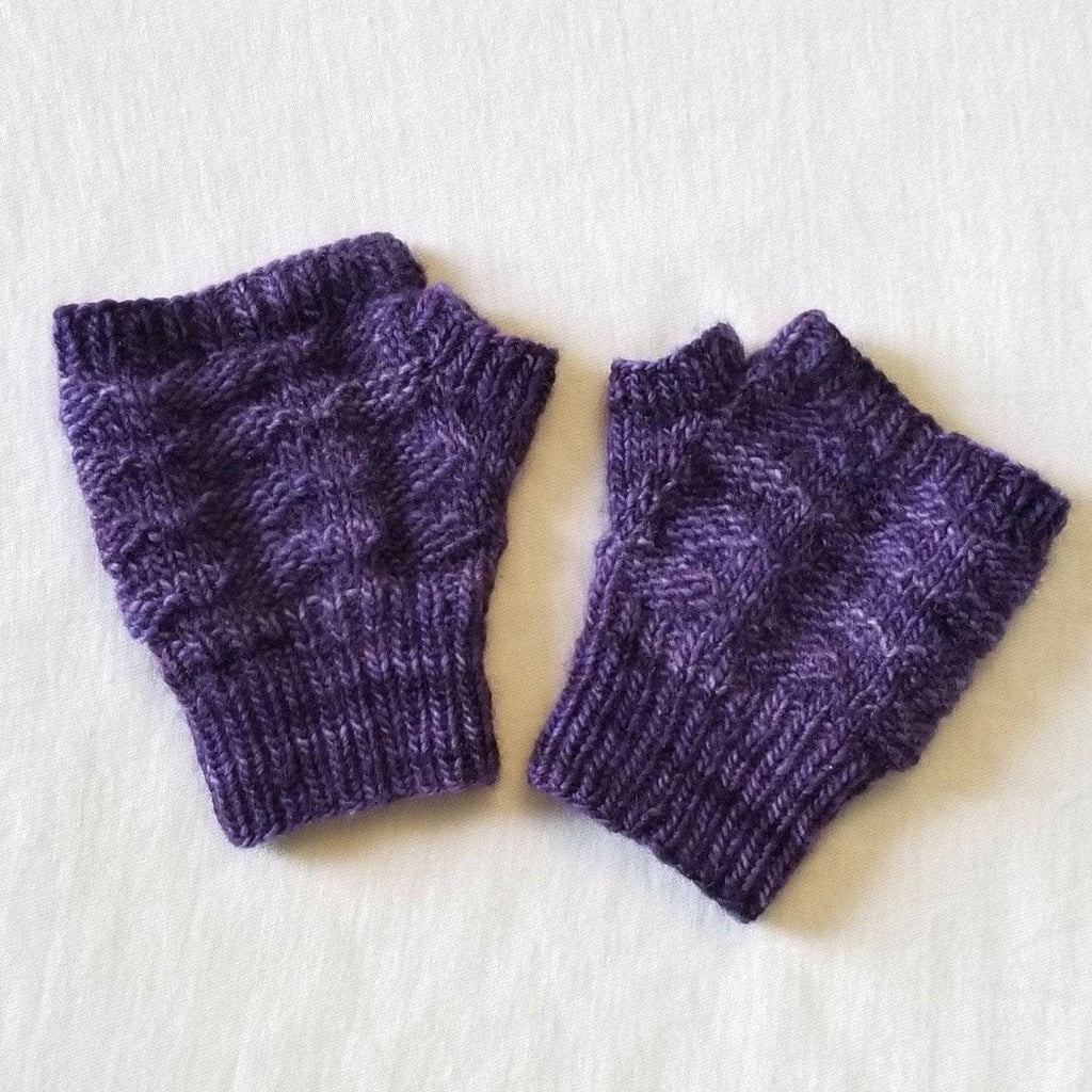 Arctic Fingerless Mitts Knitting Pattern - Cozy Purple Knit Gloves