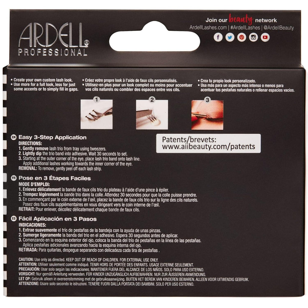 Knotted Flare Trios Medium Black Individual Eyelashes