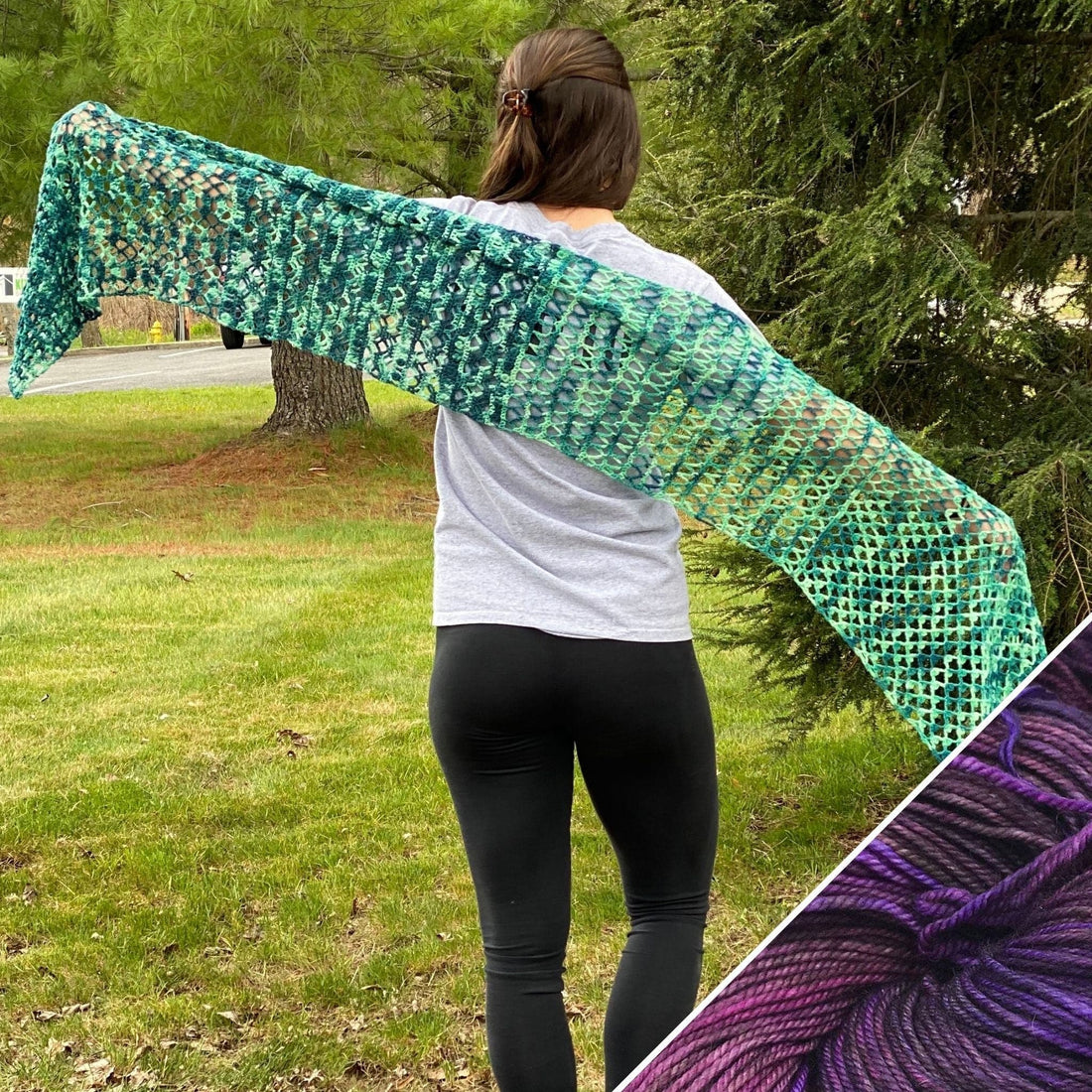 Ariel Shawl Crochet Kit - DIY Whimsical Flared Tail Shawl Project