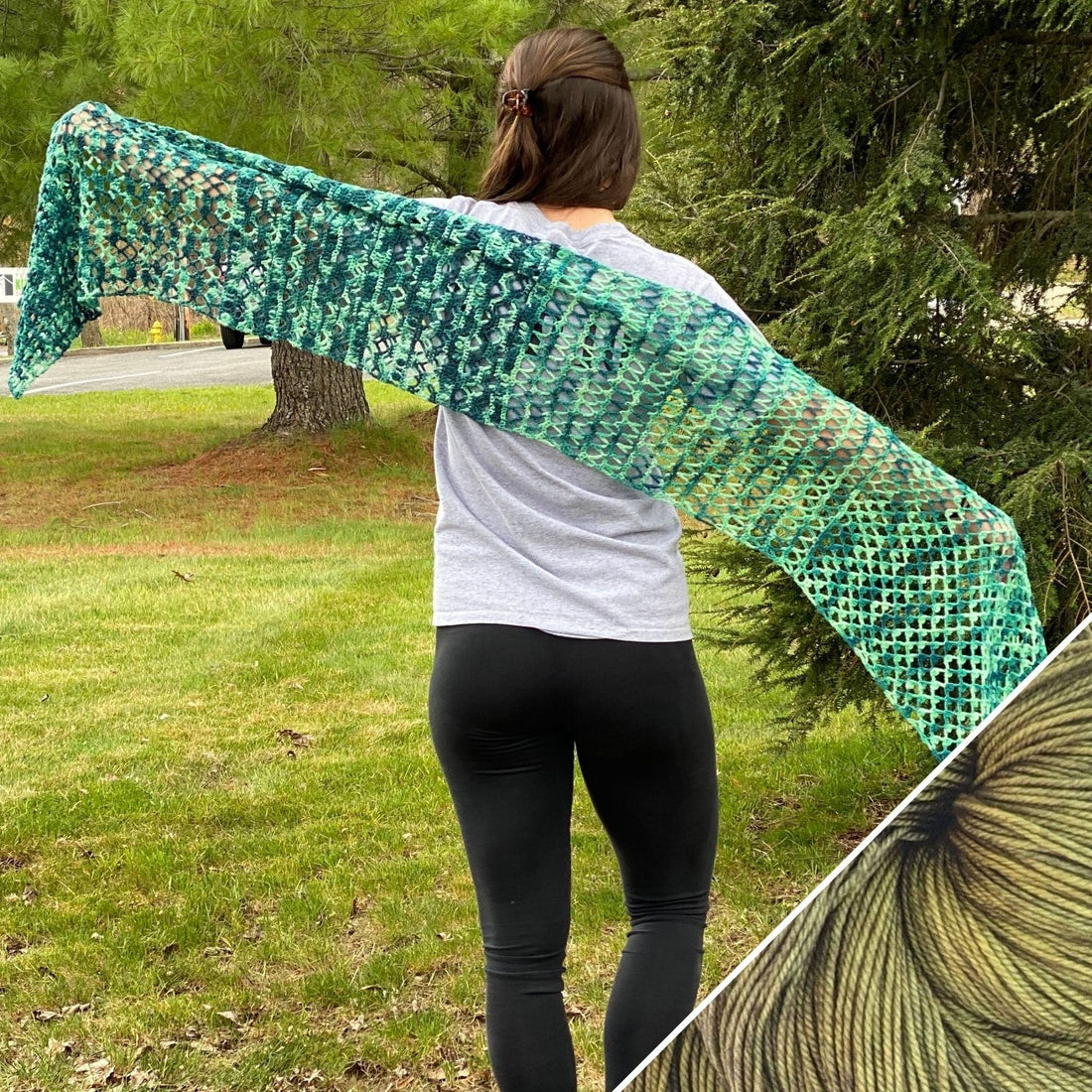 Ariel Shawl Crochet Kit - DIY Whimsical Flared Tail Shawl Project