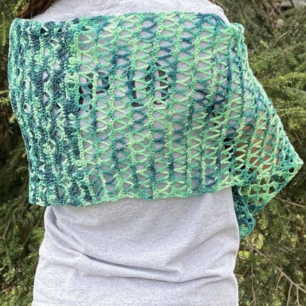 Ariel Shawl Crochet Pattern – Handcrafted Green and Teal