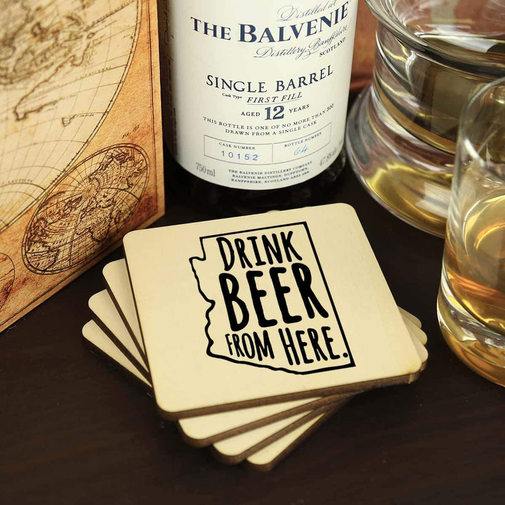 Arizona Drink Beer From Here Coasters