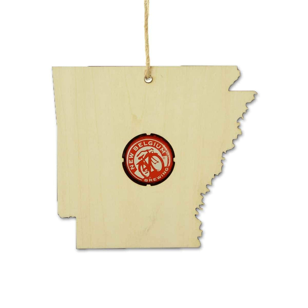 Arkansas Beer Cap Map Ornaments