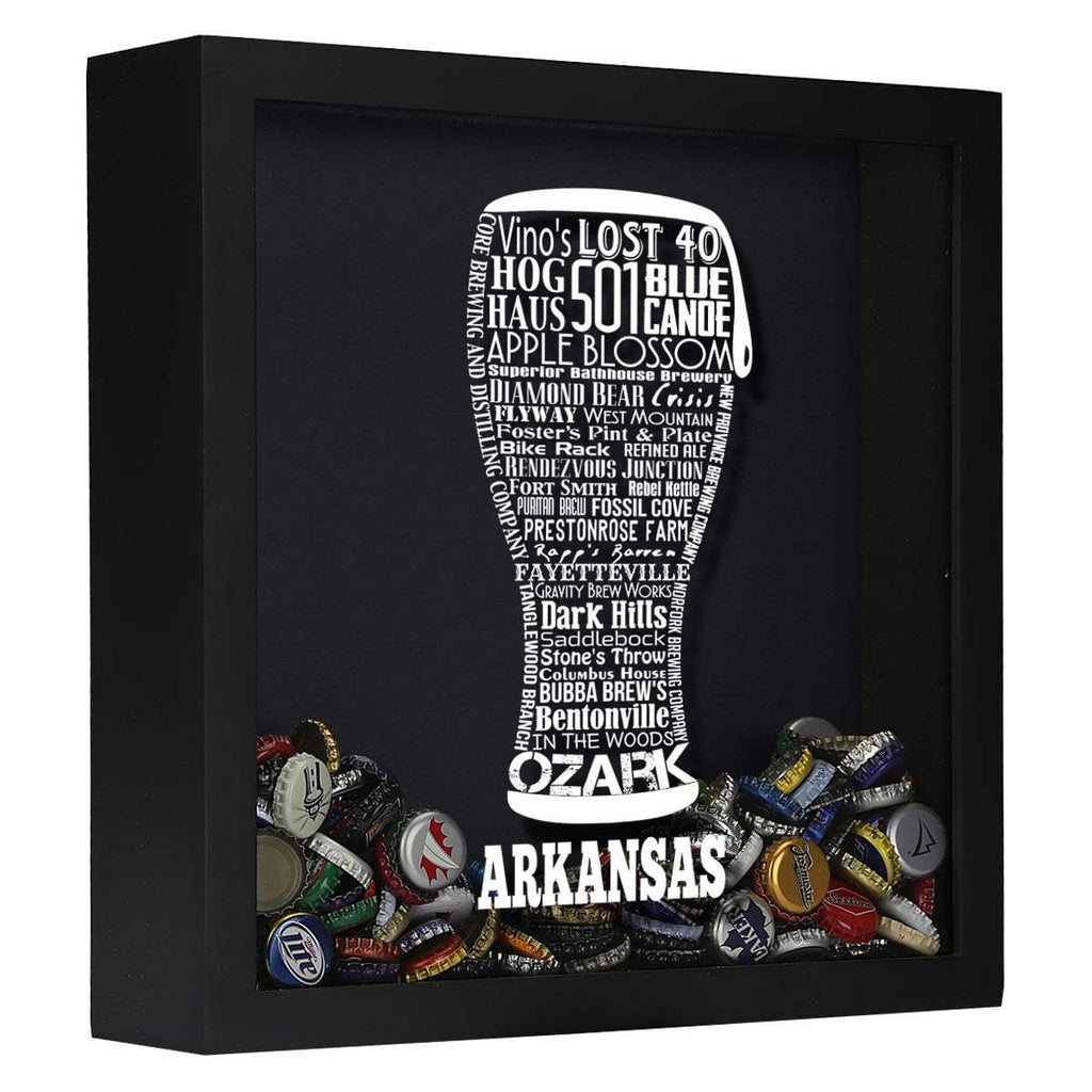 Arkansas Beer Typography Shadow Box
