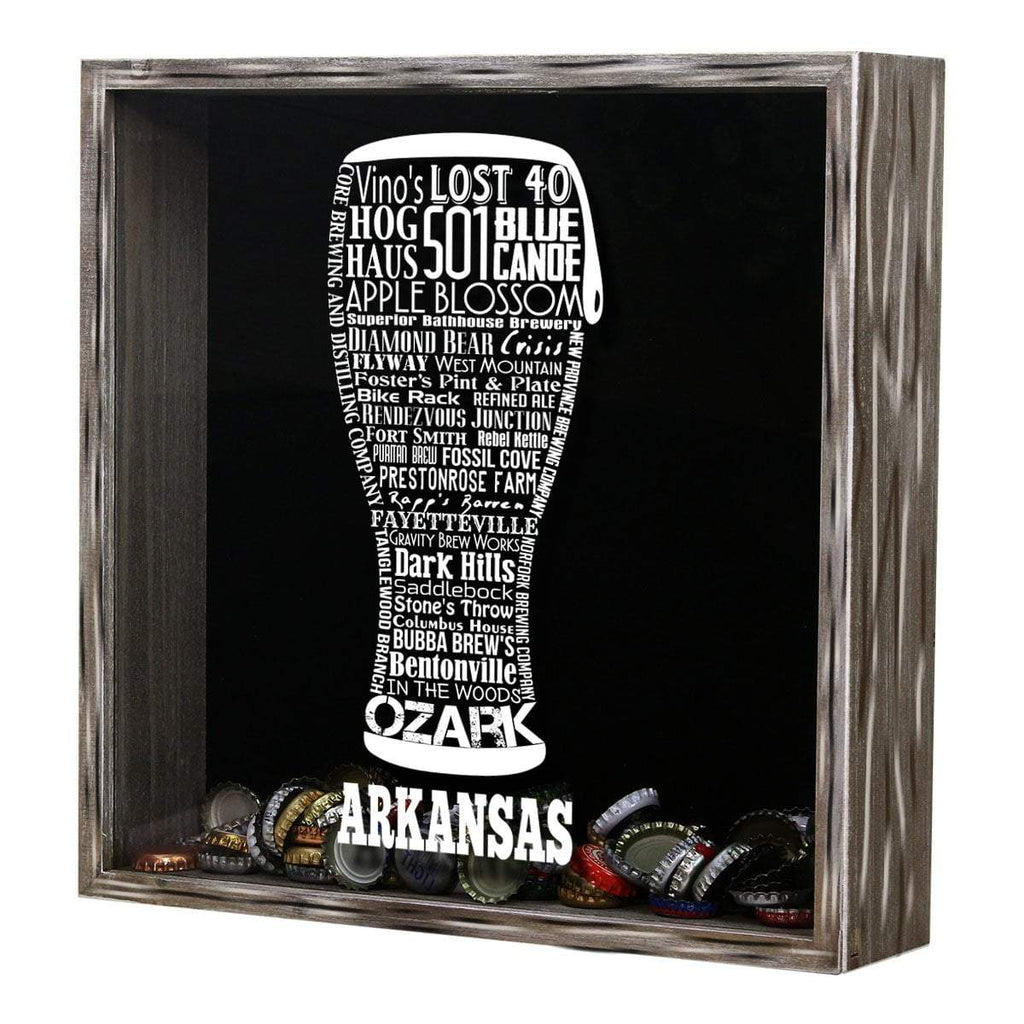 Arkansas Beer Typography Shadow Box