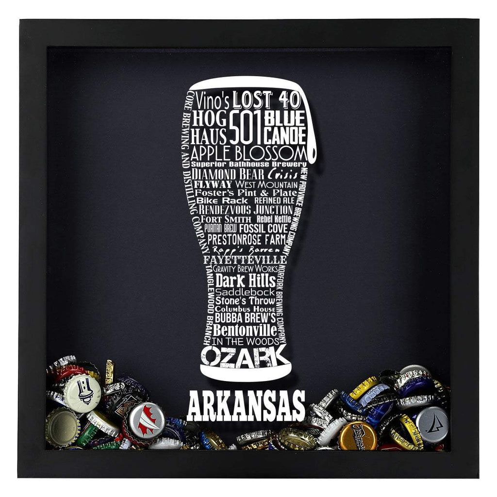 Arkansas Beer Typography Shadow Box