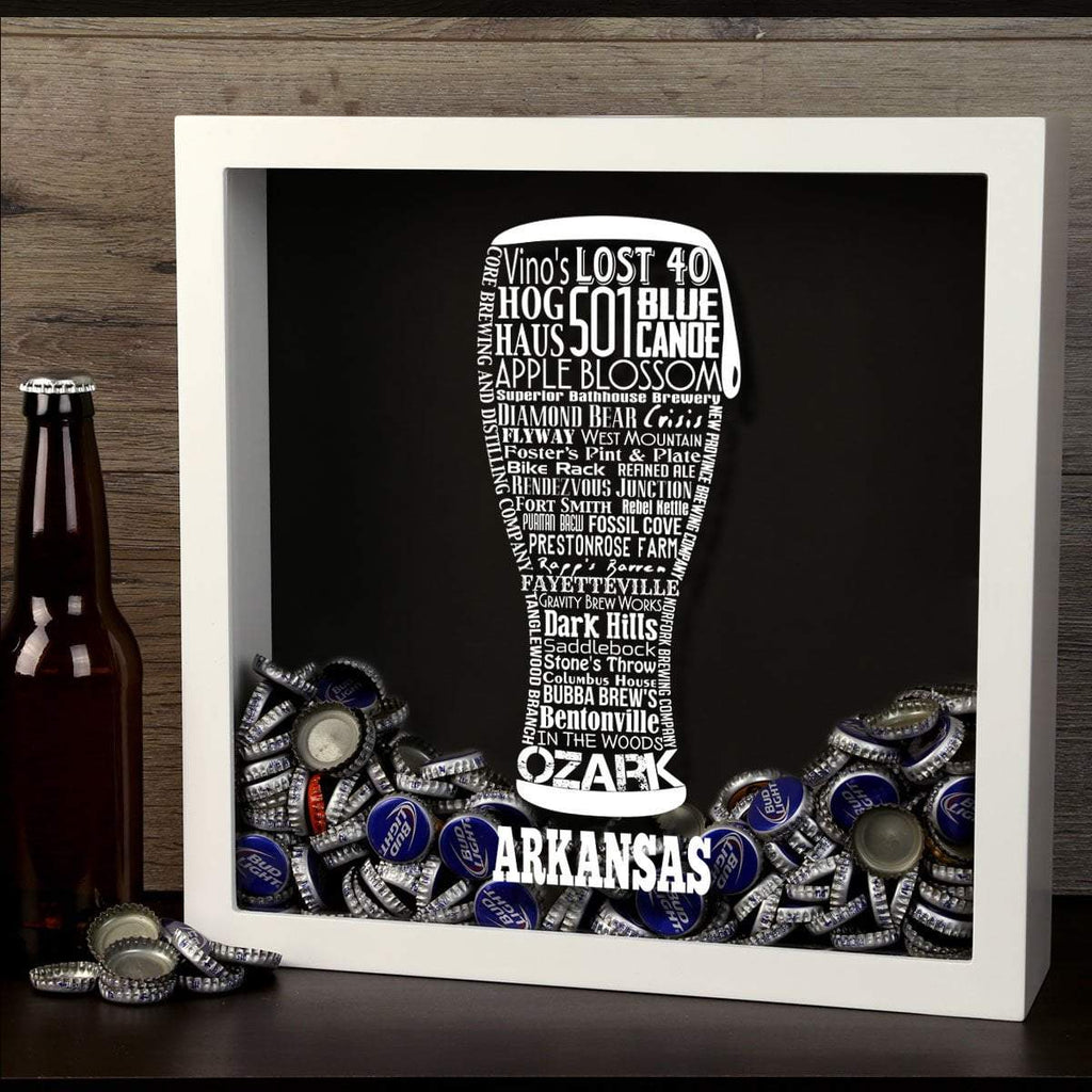 Arkansas Beer Typography Shadow Box