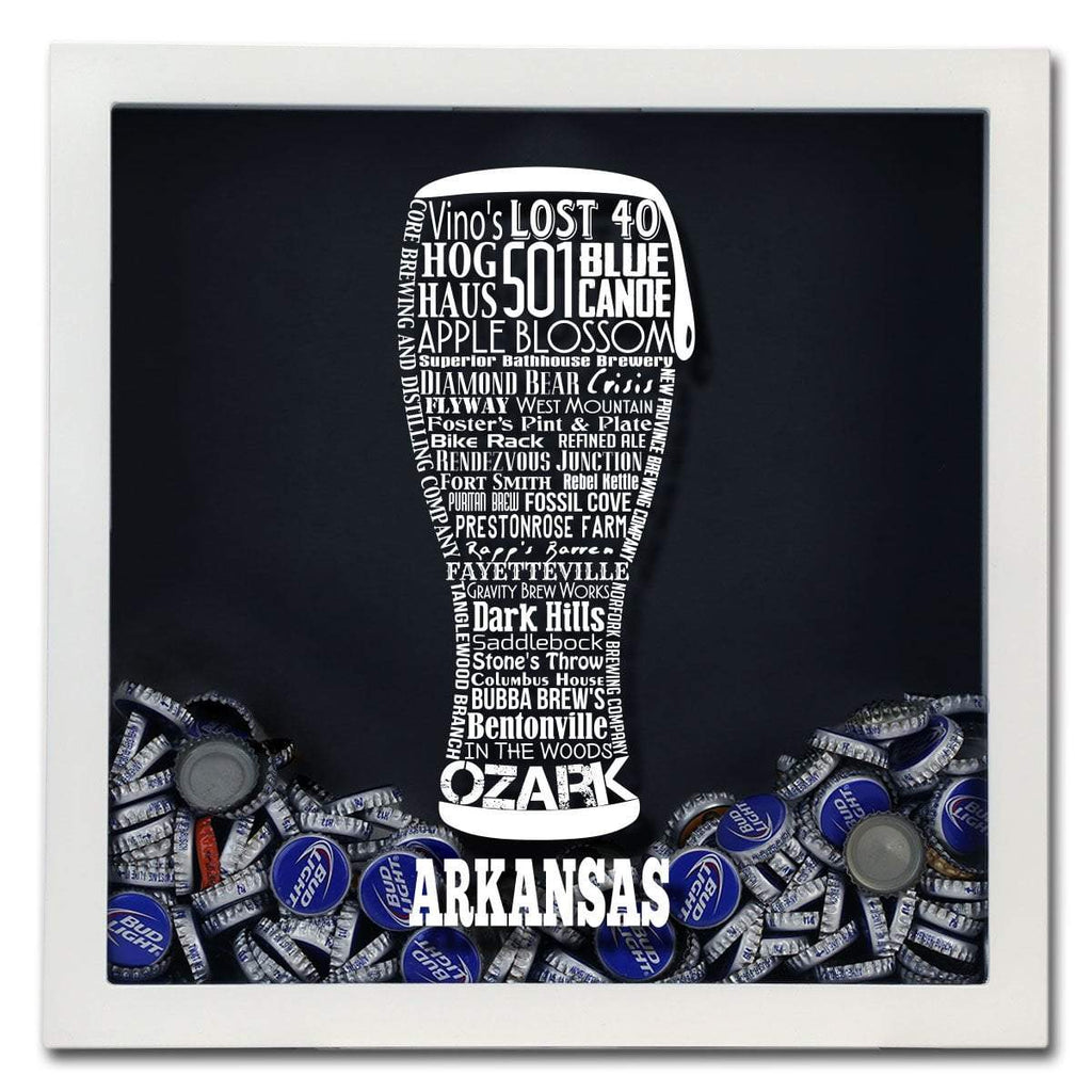 Arkansas Beer Typography Shadow Box