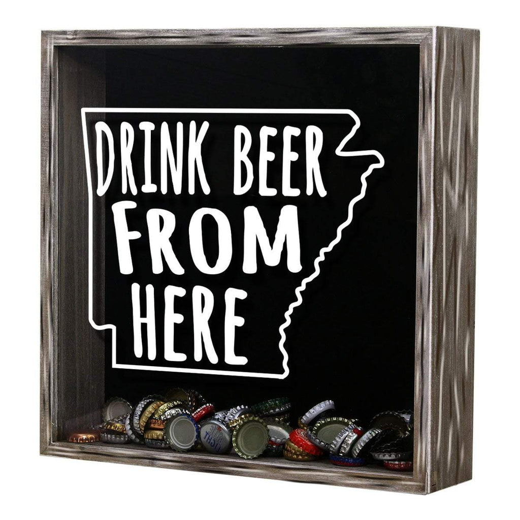 Arkansas Drink Beer From Here Beer Cap Shadow Box