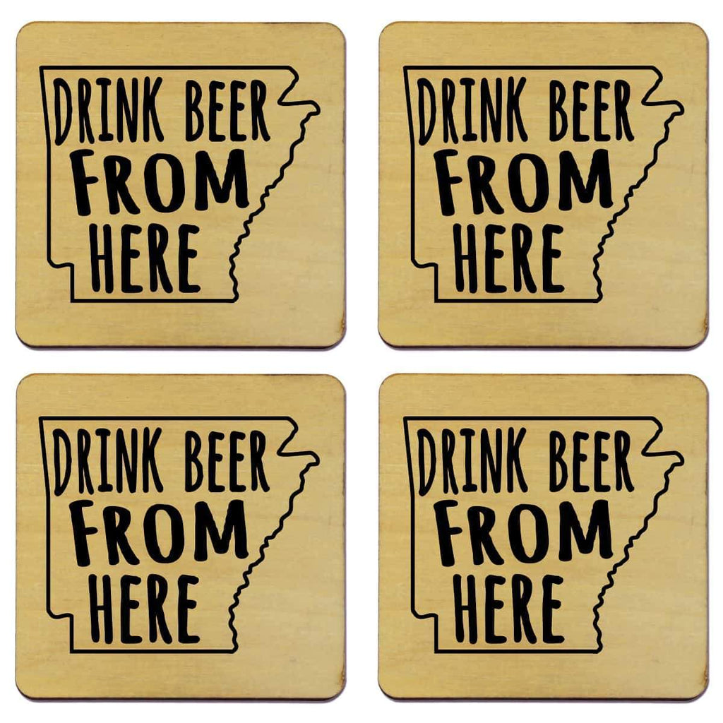 Arkansas Drink Beer From Here Coasters