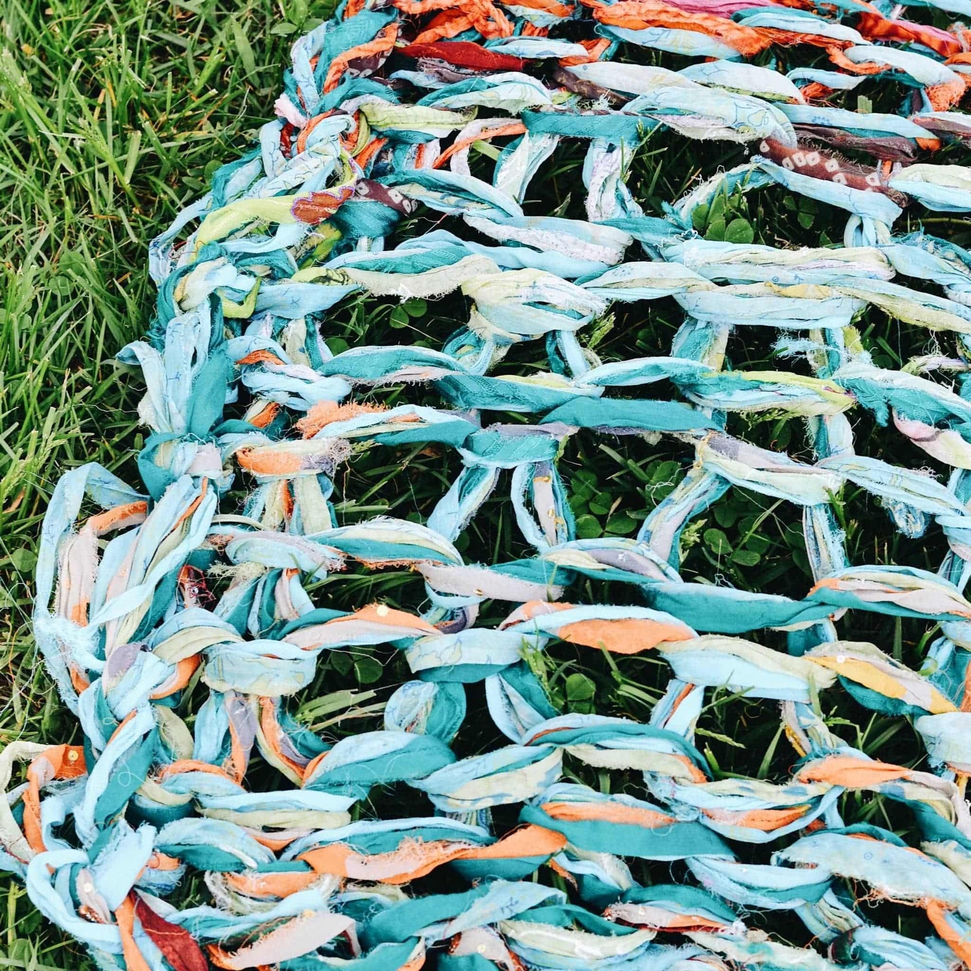 DIY Arm Knit Blanket Kit - Bohemian Teal, Orange & Multi-Color