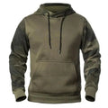 Men's Military Fleece Hoodie with Pocket Contrast Detail