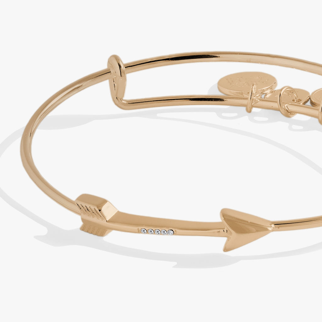 Arrow Inline Bangle Bracelet with Crystal Accents