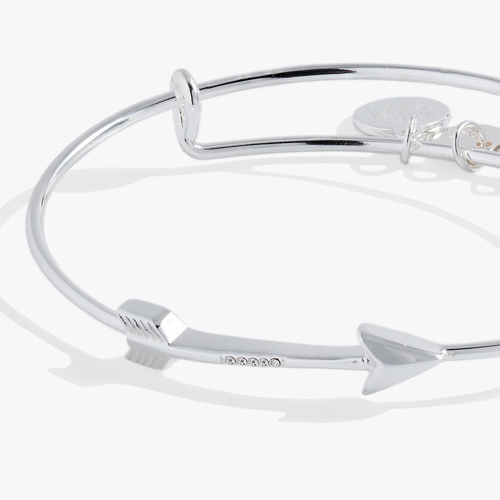 Arrow Inline Bangle Bracelet with Crystal Accents