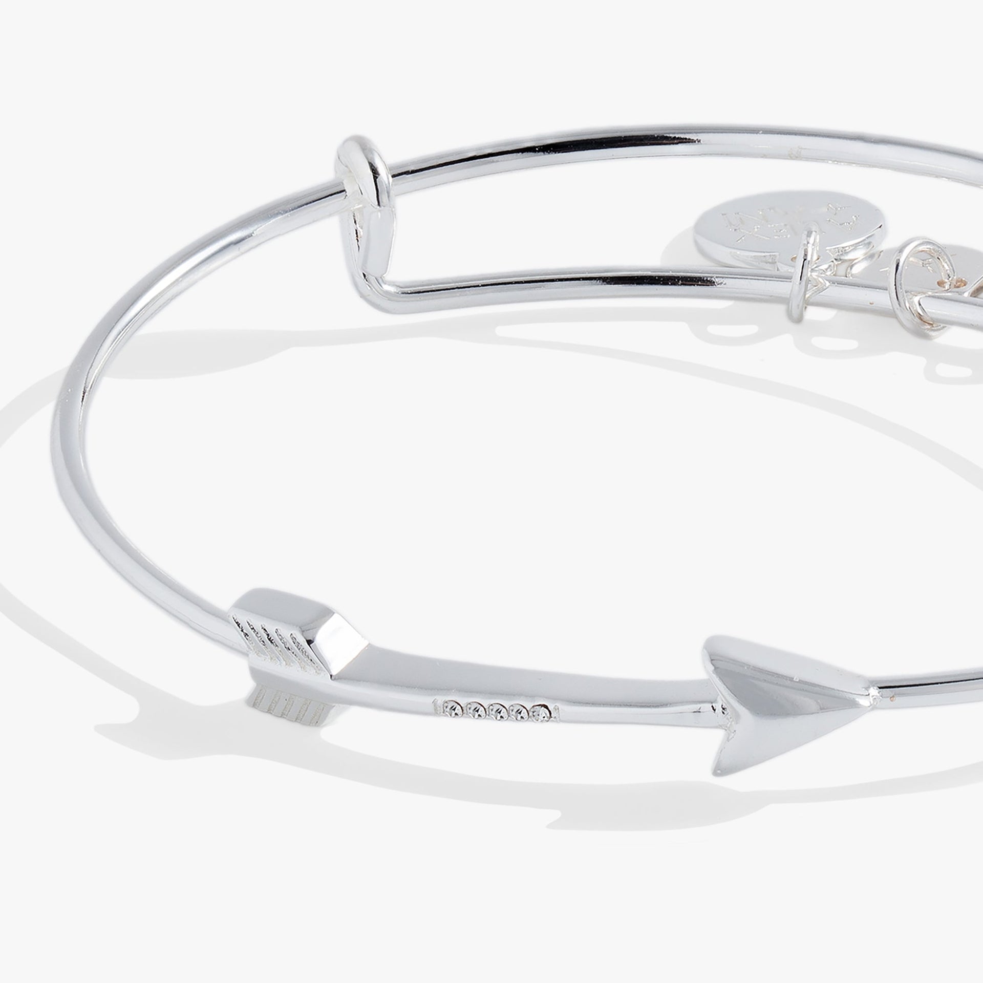 Arrow Inline Bangle Bracelet with Crystal Accents